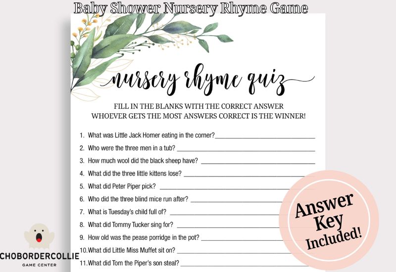 Baby Shower Nursery Rhyme Game: A Fun and Nostalgic Activity